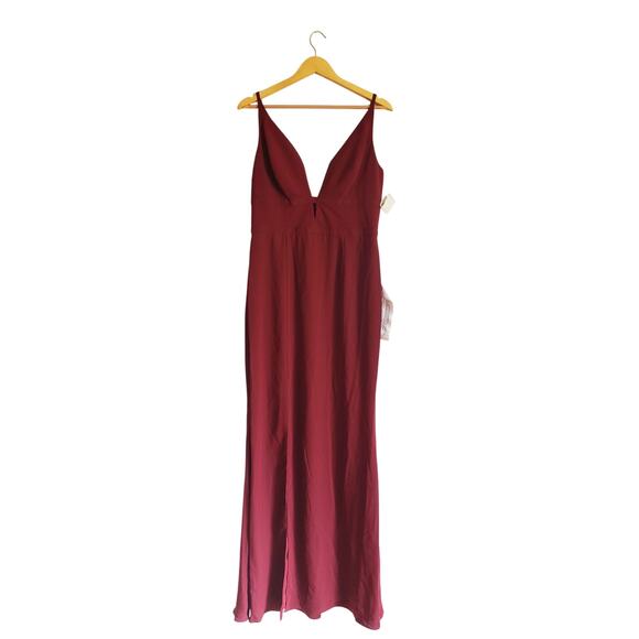 Dress The Population NWT Viola Gown Burgundy Size Large - Picture 1 of 11